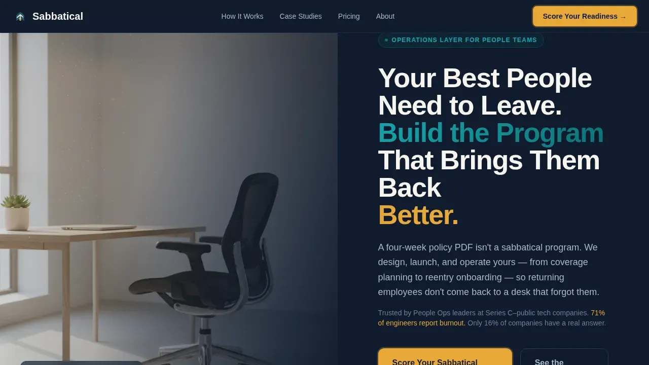 Professional Sabbatical Planning Landing Page Template