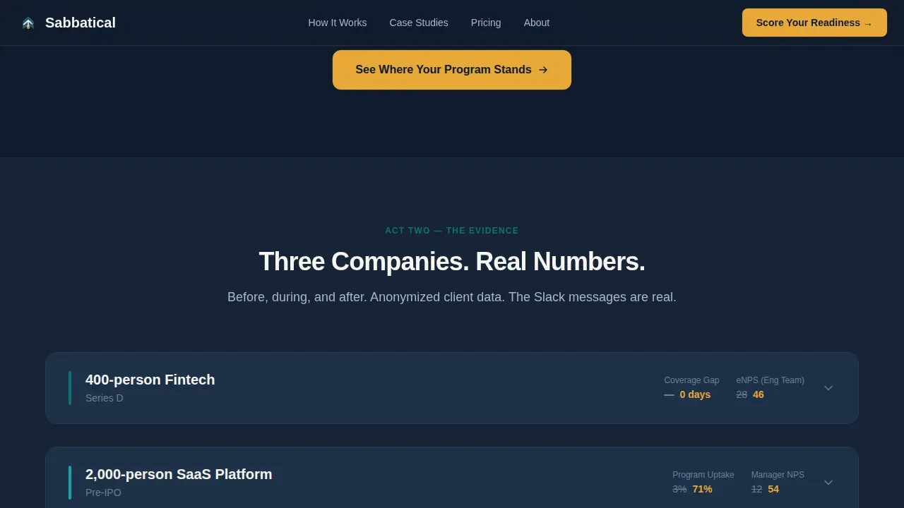 Professional Sabbatical Planning Landing Page Template