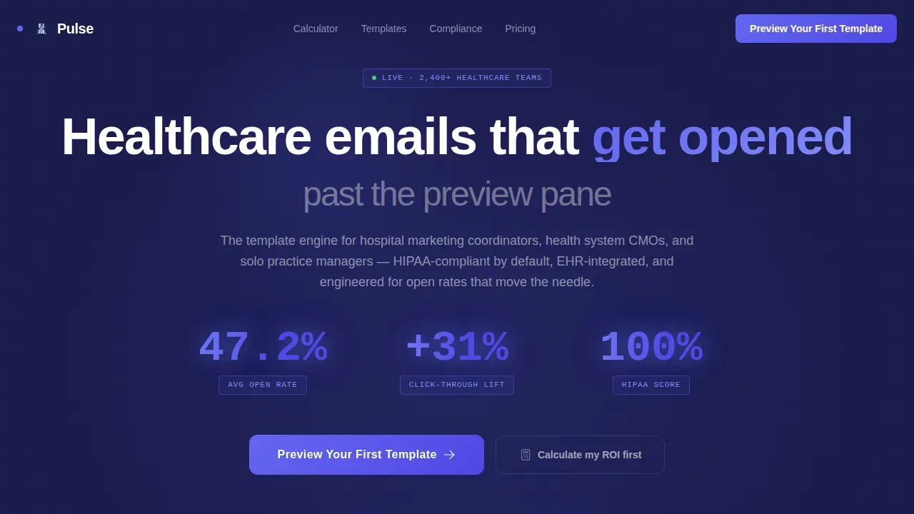 Real-Time Healthcare Newsletter Landing Page Template