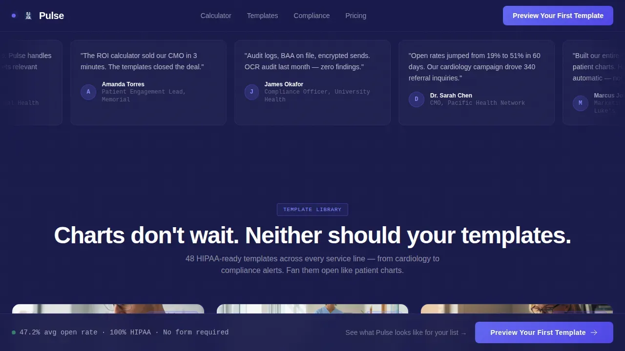 Real-Time Healthcare Newsletter Landing Page Template