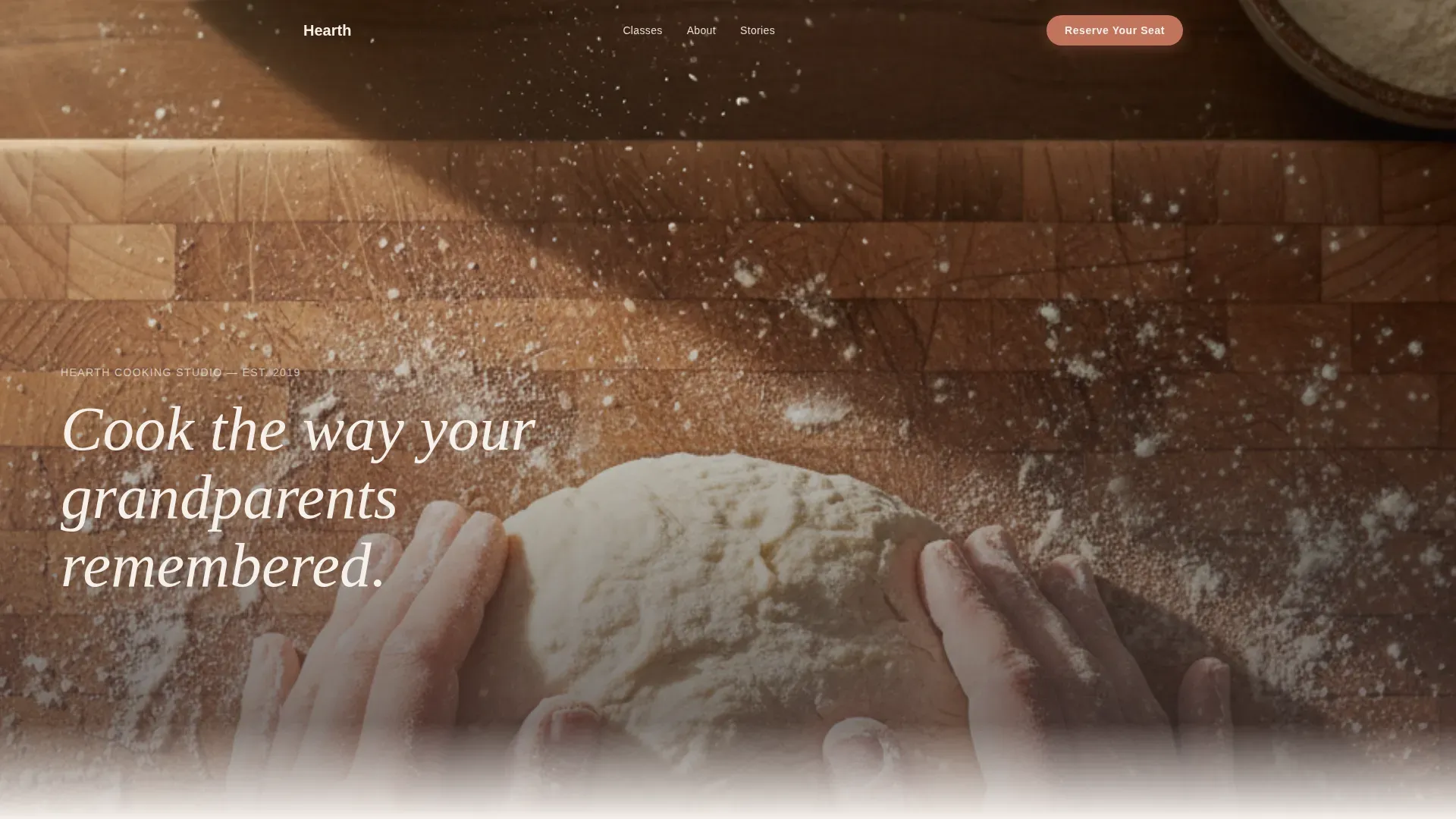 Artisan Cooking Workshop Landing Page Template