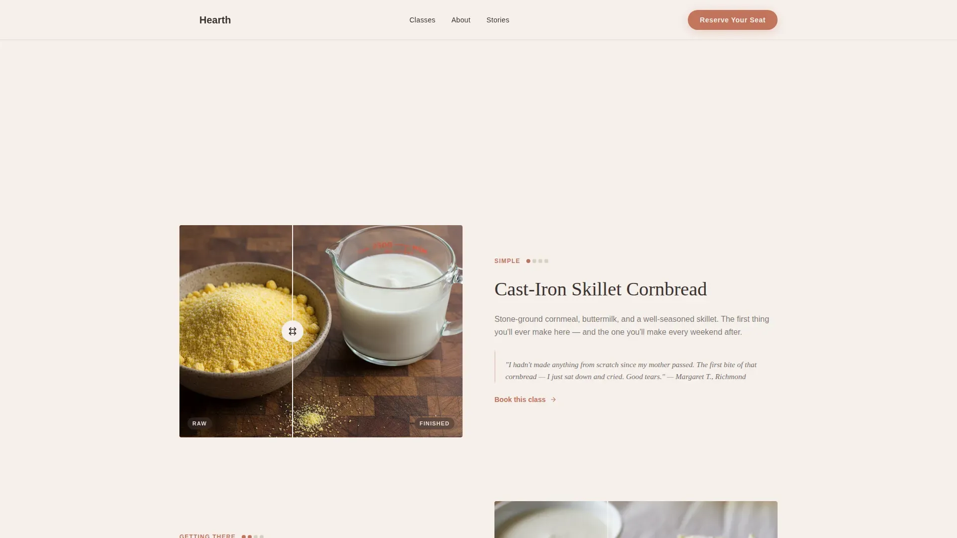 Artisan Cooking Workshop Landing Page Template