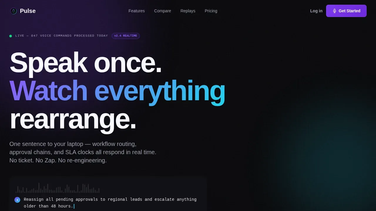 Voice-Activated Enterprise Software Reviews Website Template