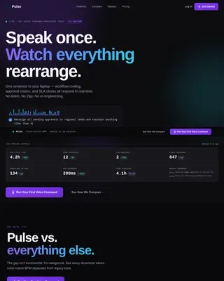 Voice-Activated Enterprise Software Reviews Website Template