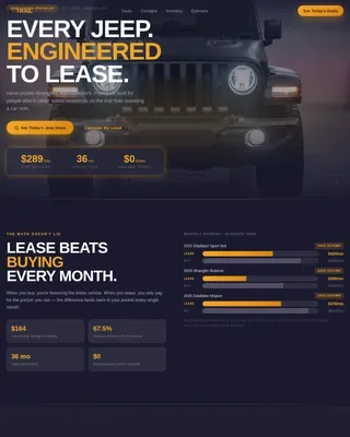 Premium Jeep Leasing | Free Website Template | Rocket