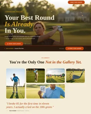 Professional Golf Booking Landing Page Template