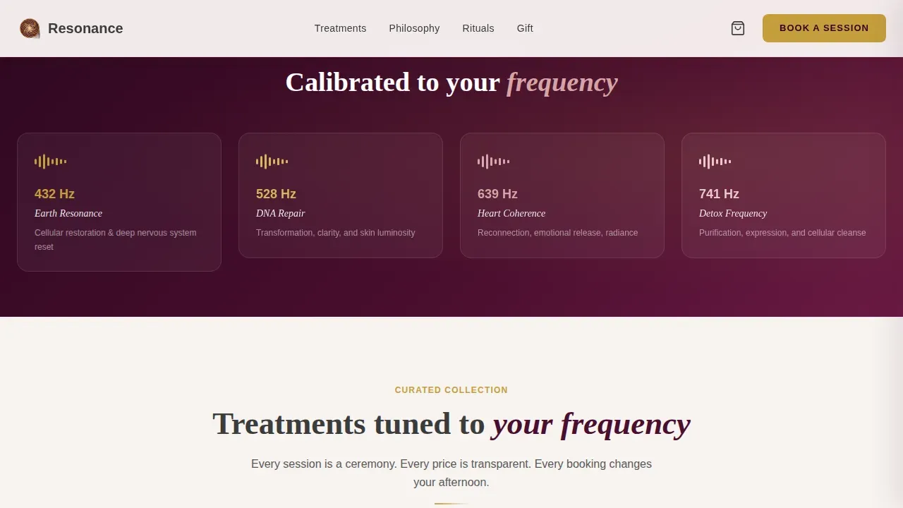 Wellness & Holistic Beauty Booking Website Template