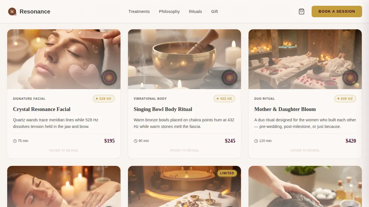 Wellness & Holistic Beauty Booking Website Template