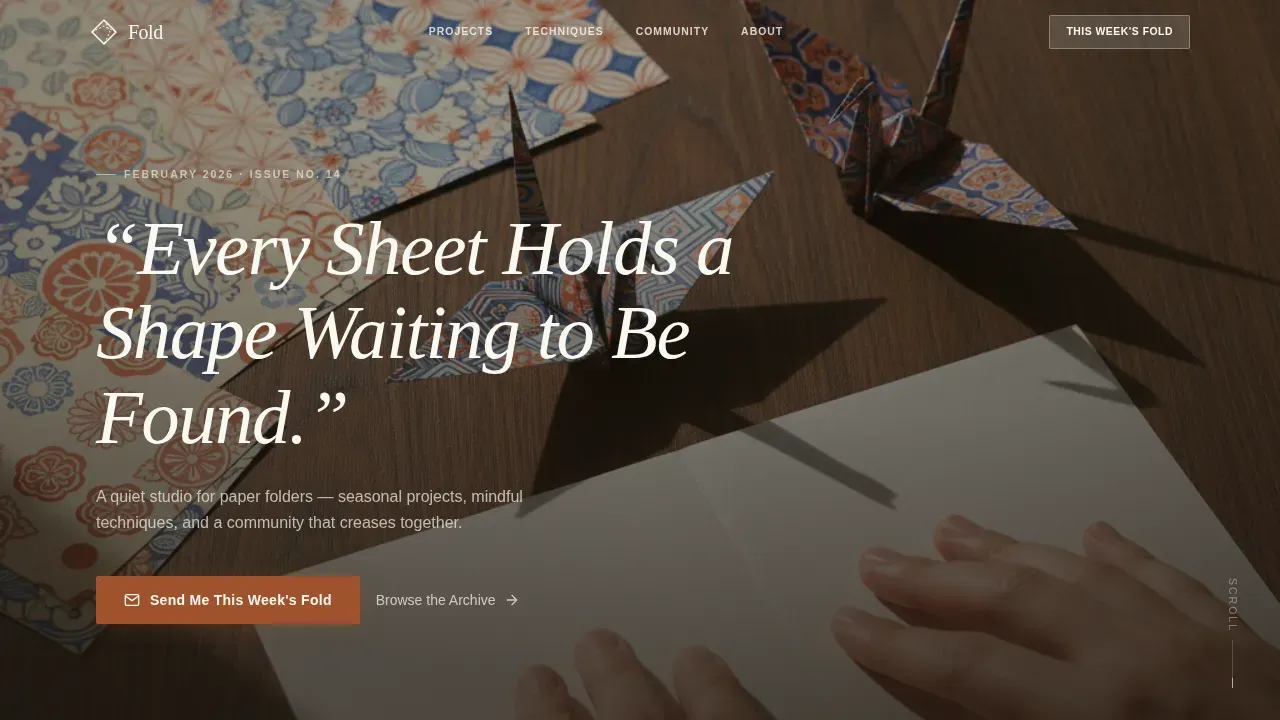 Premium Origami Blog | Free Website Template | Rocket