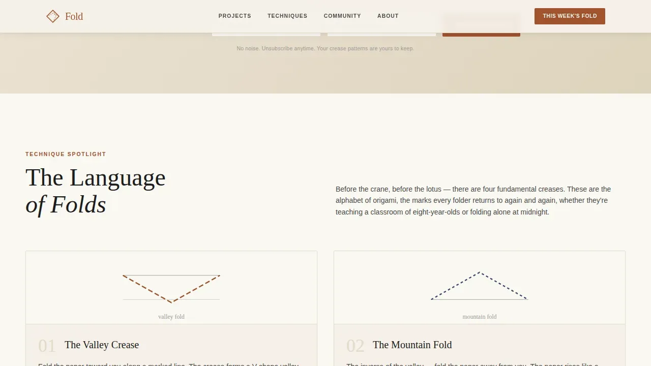 Premium Origami Blog | Free Website Template | Rocket