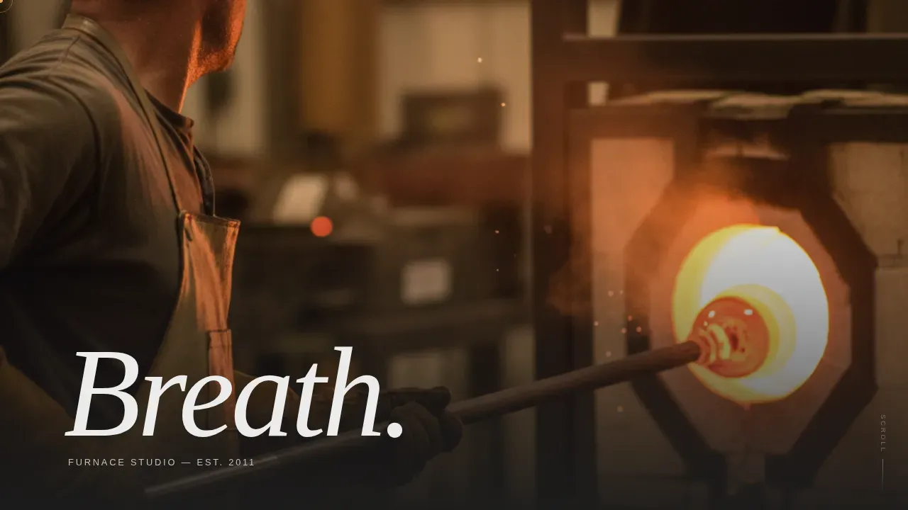 Atelier Glass Blowing Landing Page Template