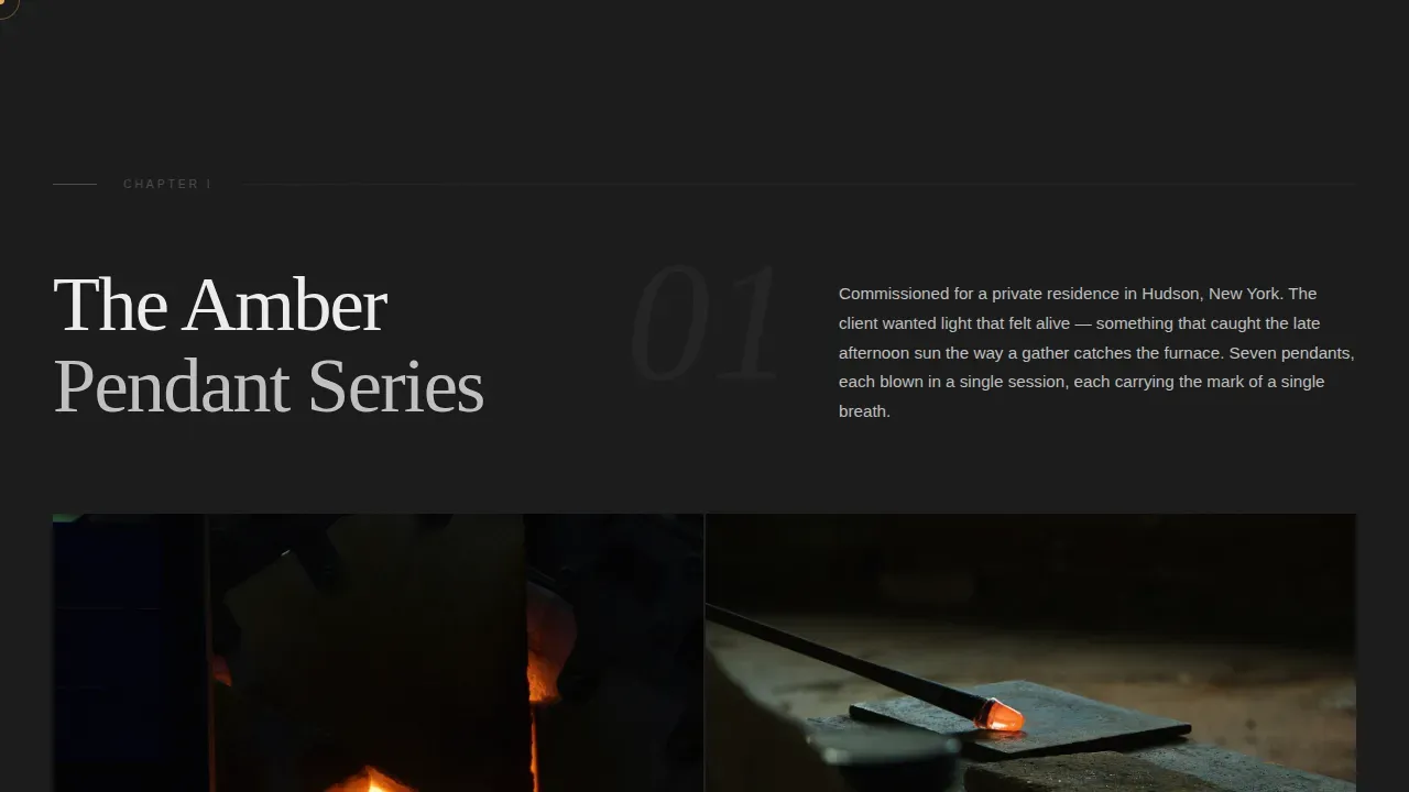 Atelier Glass Blowing Landing Page Template