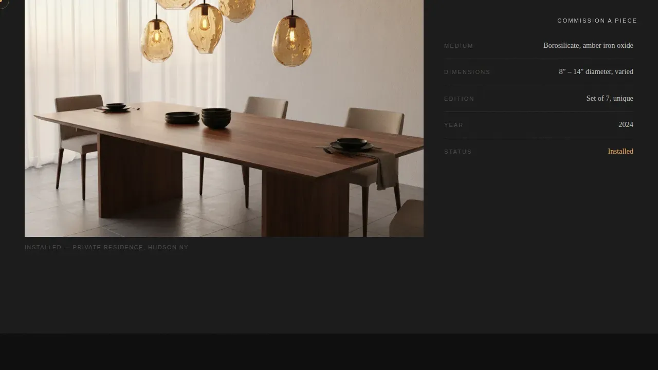 Atelier Glass Blowing Landing Page Template