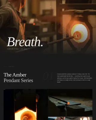 Atelier Glass Blowing Landing Page Template