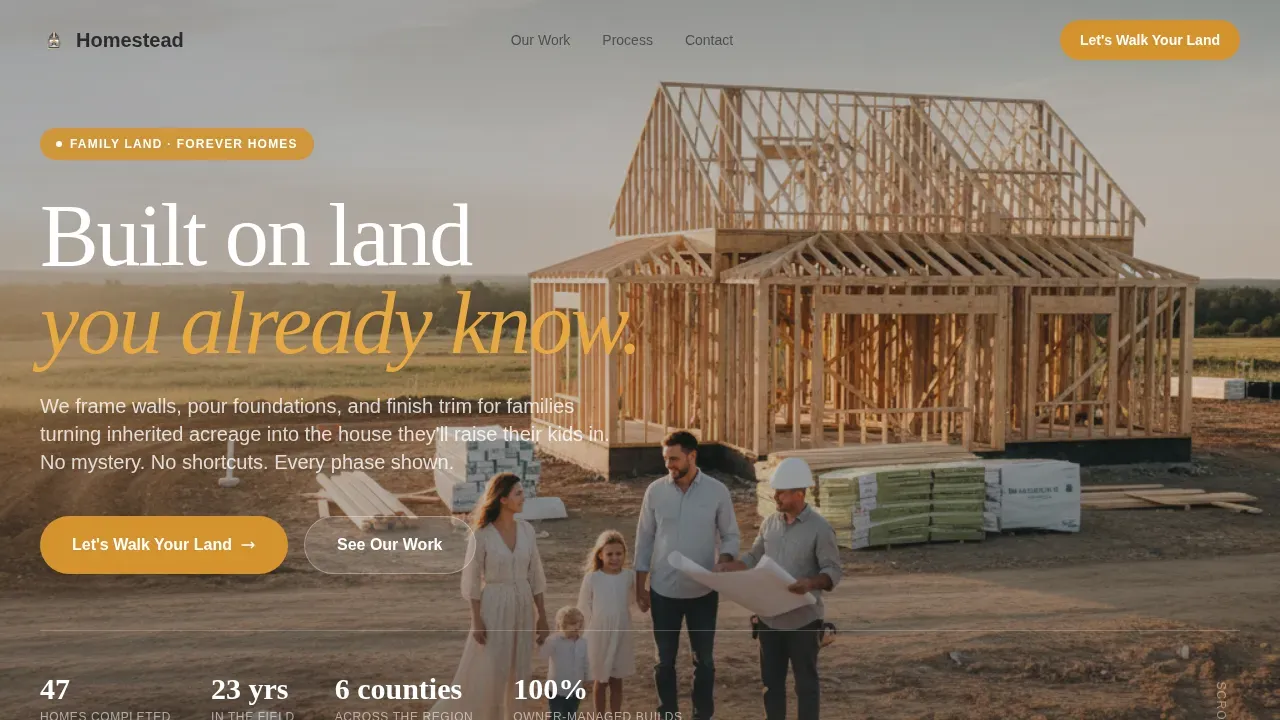 Single Family Home Construction Professional Website Template