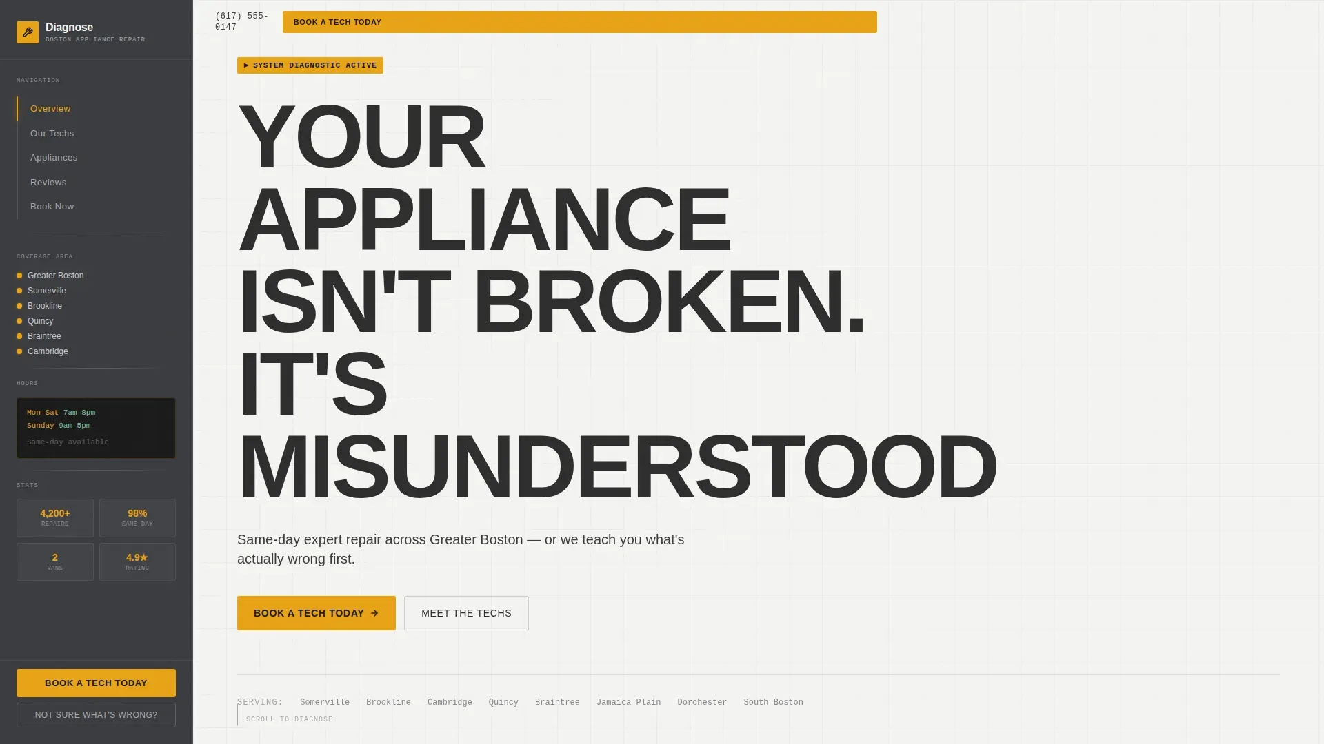 Rapid Appliance Repair | Free Website Template | Rocket