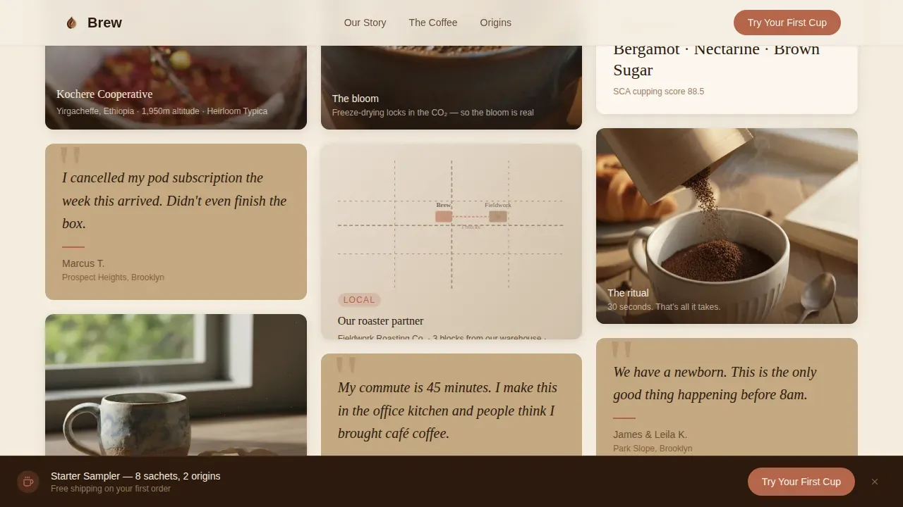 Coffee Roaster & Specialty Coffee Pricing Website Template