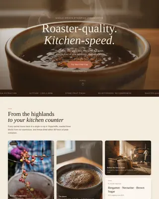Coffee Roaster & Specialty Coffee Pricing Website Template