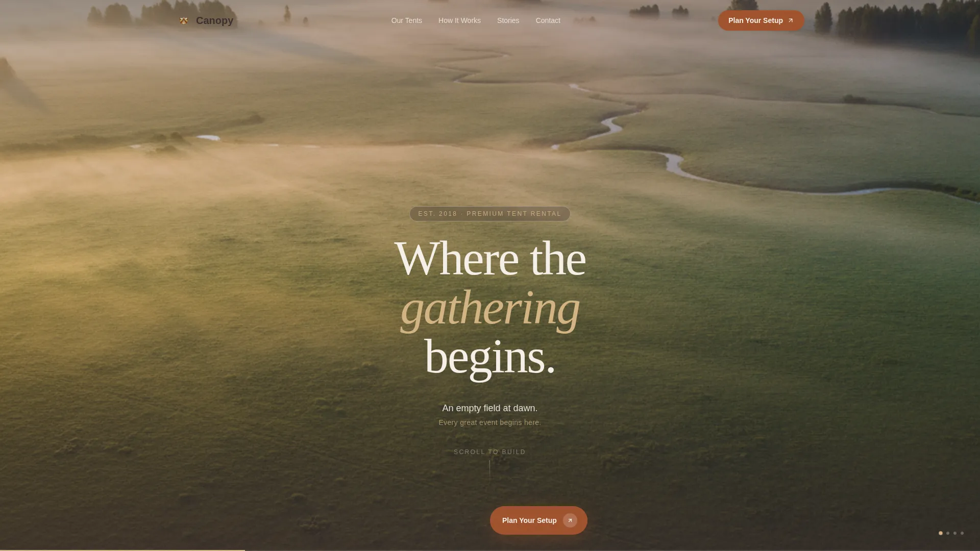 Elegant Tent Rental Landing Page Template
