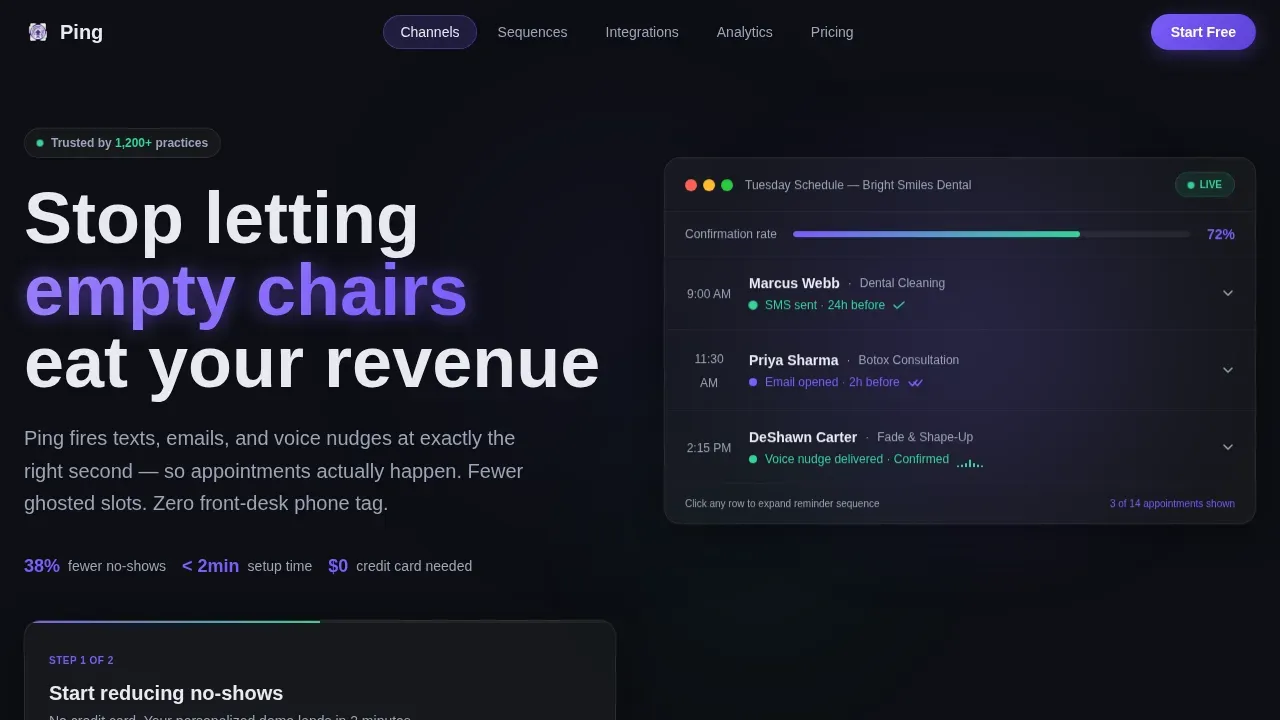 SaaS Email Marketing Booking Website Template