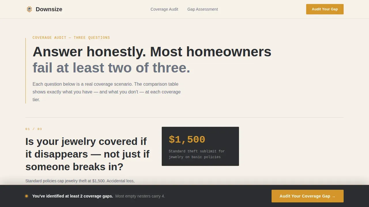 Empty Nester Insurance Comparison Website Template