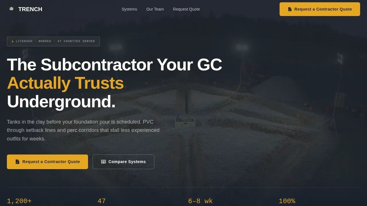 Septic System Installer Business Professional Website Template