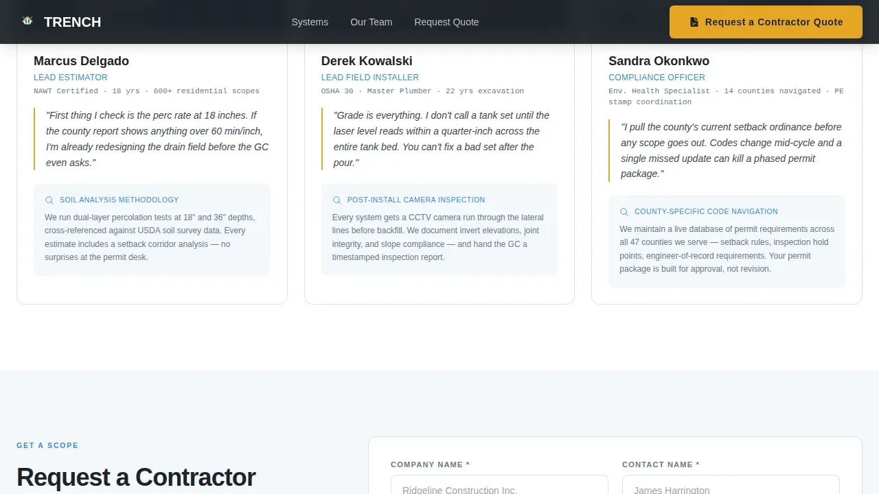Septic System Installer Business Professional Website Template