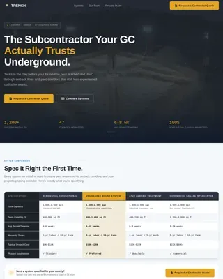 Septic System Installer Business Professional Website Template