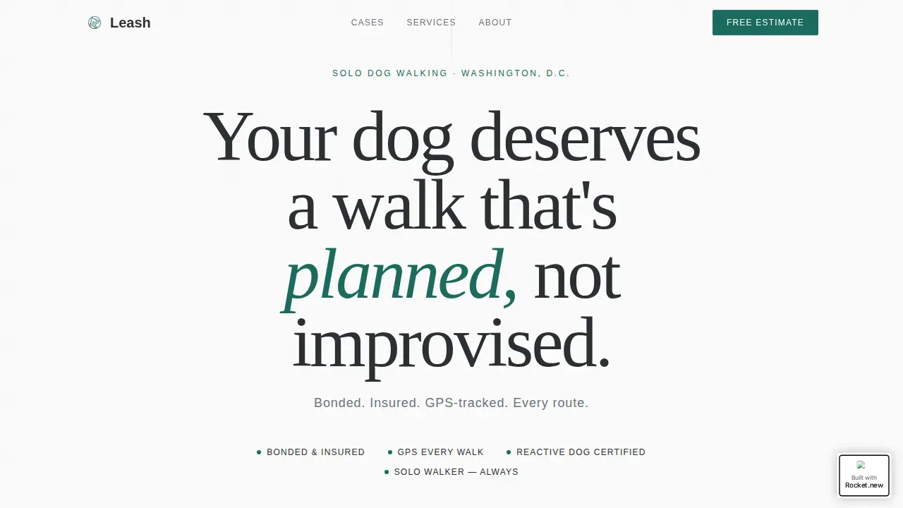 Dog Walker Marketing Booking Website Template
