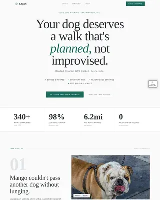 Dog Walker Marketing Booking Website Template