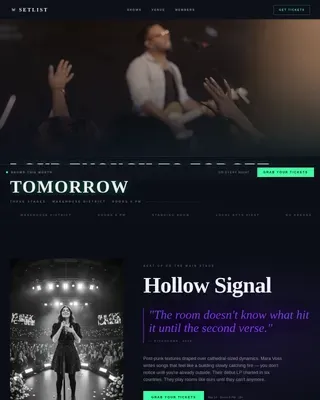 Music Festival & Concert Venue Blog Website Template
