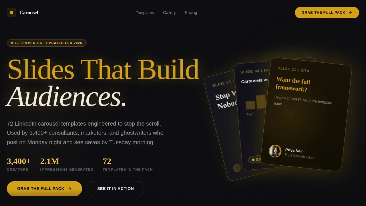 LinkedIn Content Professional Website Template