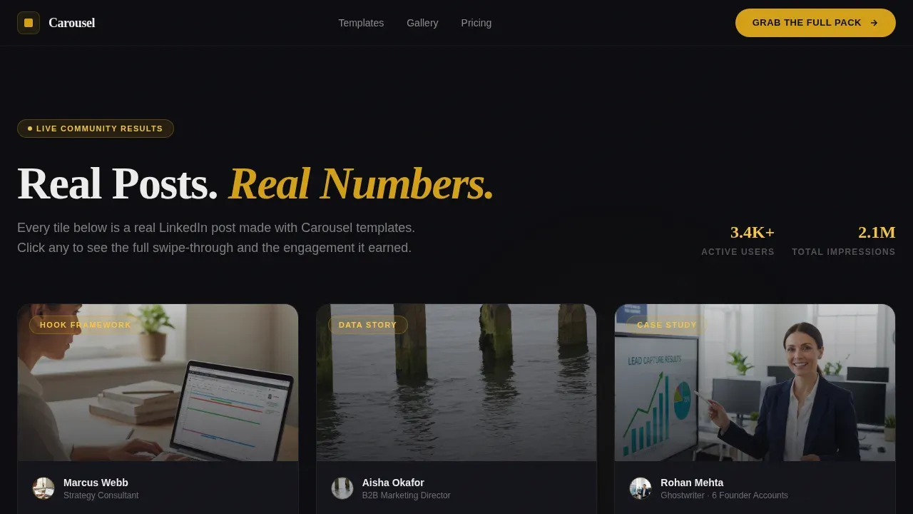 LinkedIn Content Professional Website Template