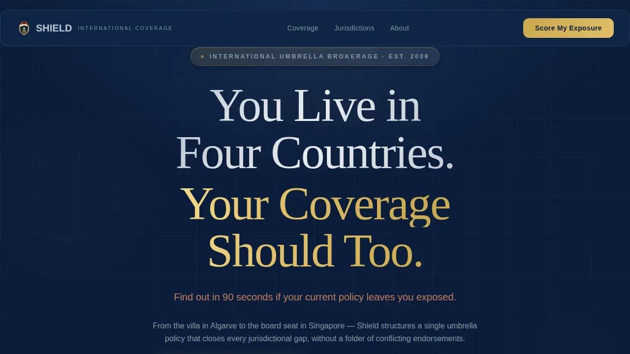 International Expat Insurance Booking Website Template
