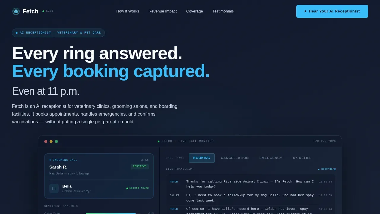 AI for Pet Care Booking Website Template