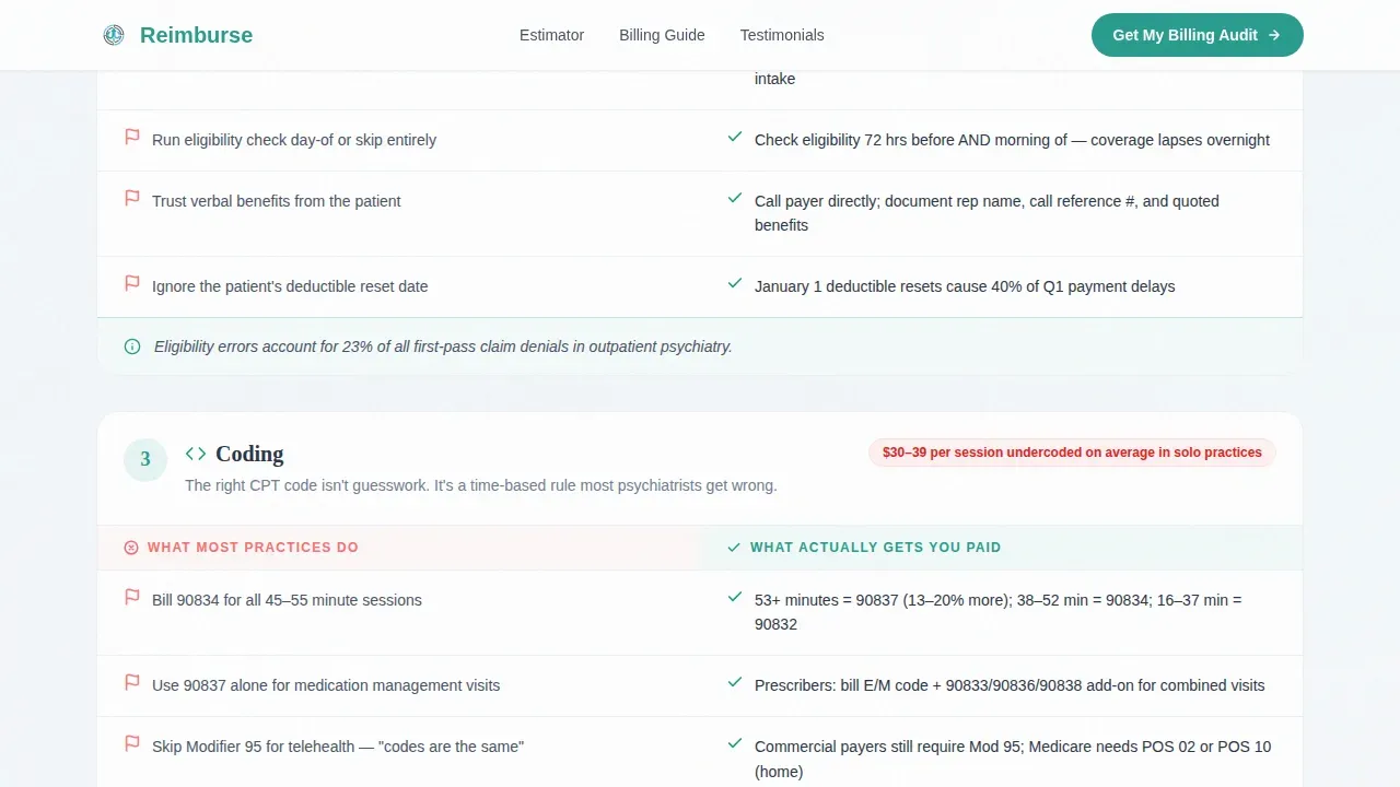 Psychiatrist Cost Calculator Website Template