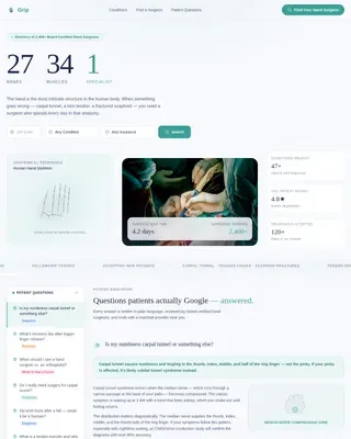 Hand Surgeon Booking Website Template