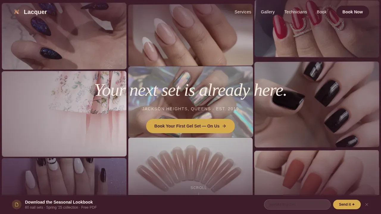 Nail & Lash Studio Booking Website Template