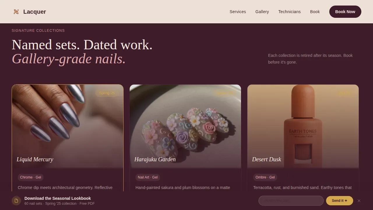 Nail & Lash Studio Booking Website Template