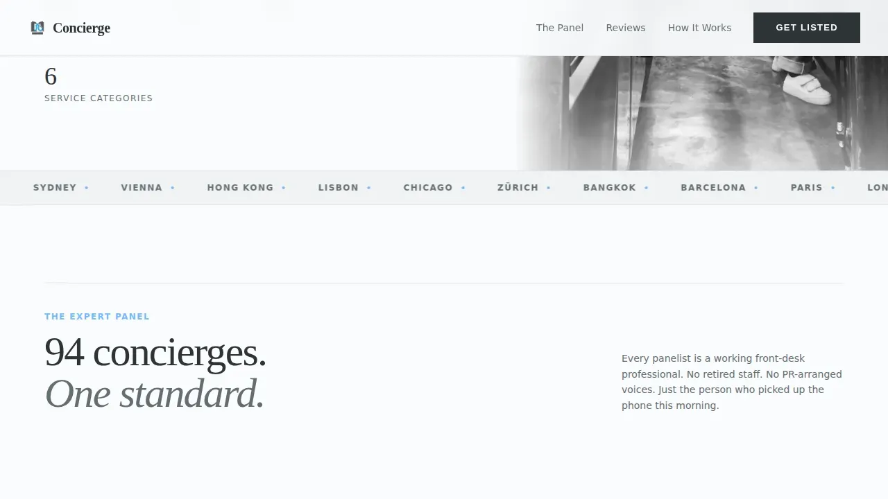 Hotel Concierge Reviews Website Template