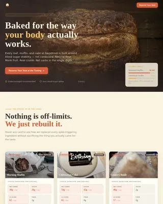 Diabetic-Friendly Bakery | Free Website Template | Rocket