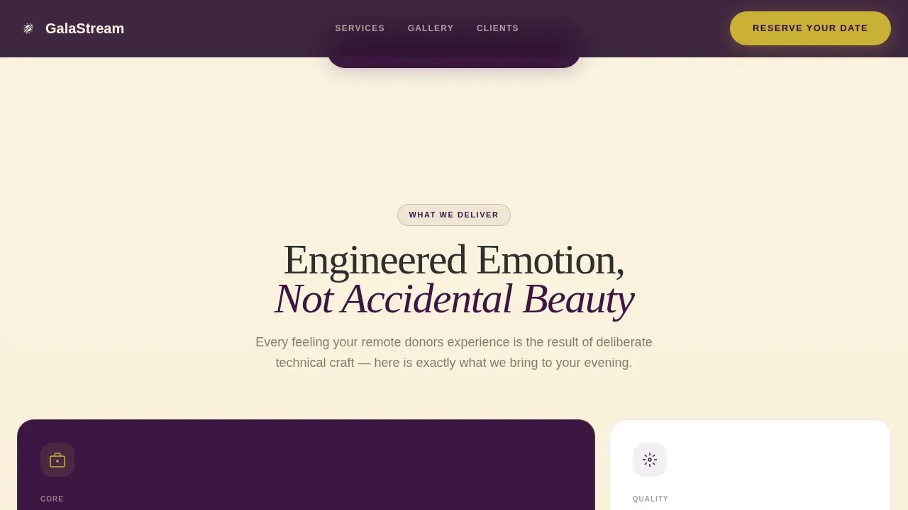 Charity Gala Event Booking Website Template