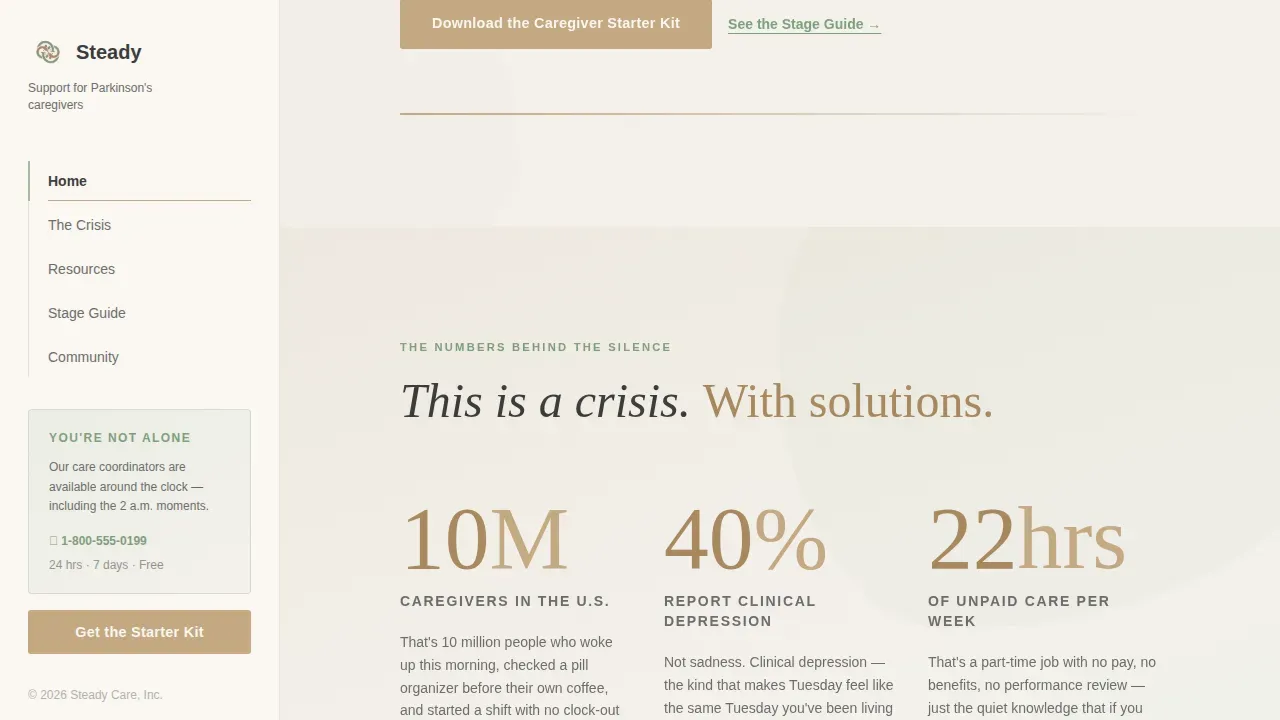 Parkinson's Disease Care Professional Website Template