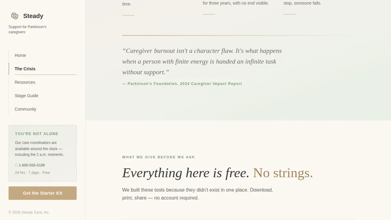 Parkinson's Disease Care Professional Website Template