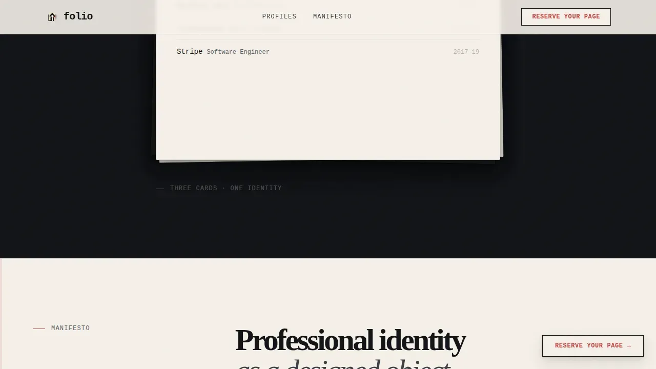 Professional Bio Landing Page Template