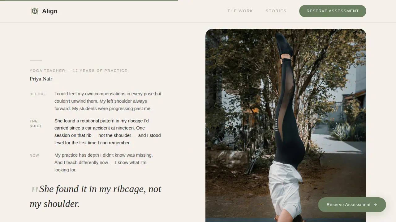 Wellness Modalities Booking Website Template