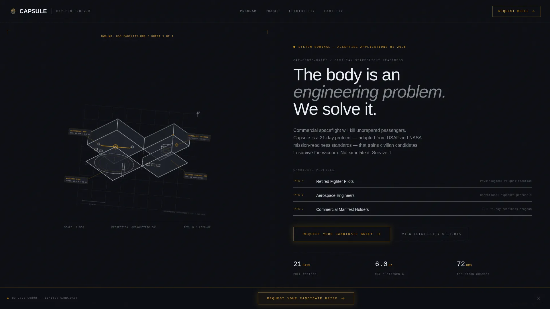 Astronaut Training Program Landing Page Template