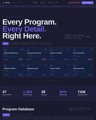 Bold Brutalist School Programs Landing Page Template