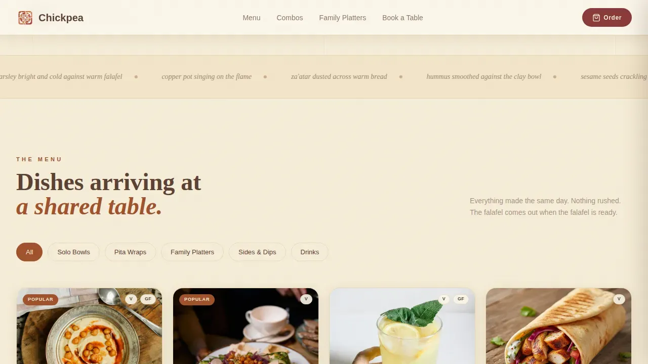 Middle Eastern Cuisine & Dining Advanced Professional Website Template