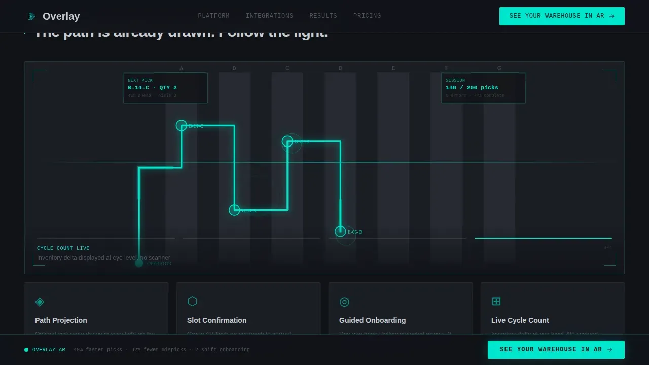 AR-Enhanced Warehouse Management Landing Page Template
